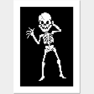 Pixel Skeleton Posters and Art